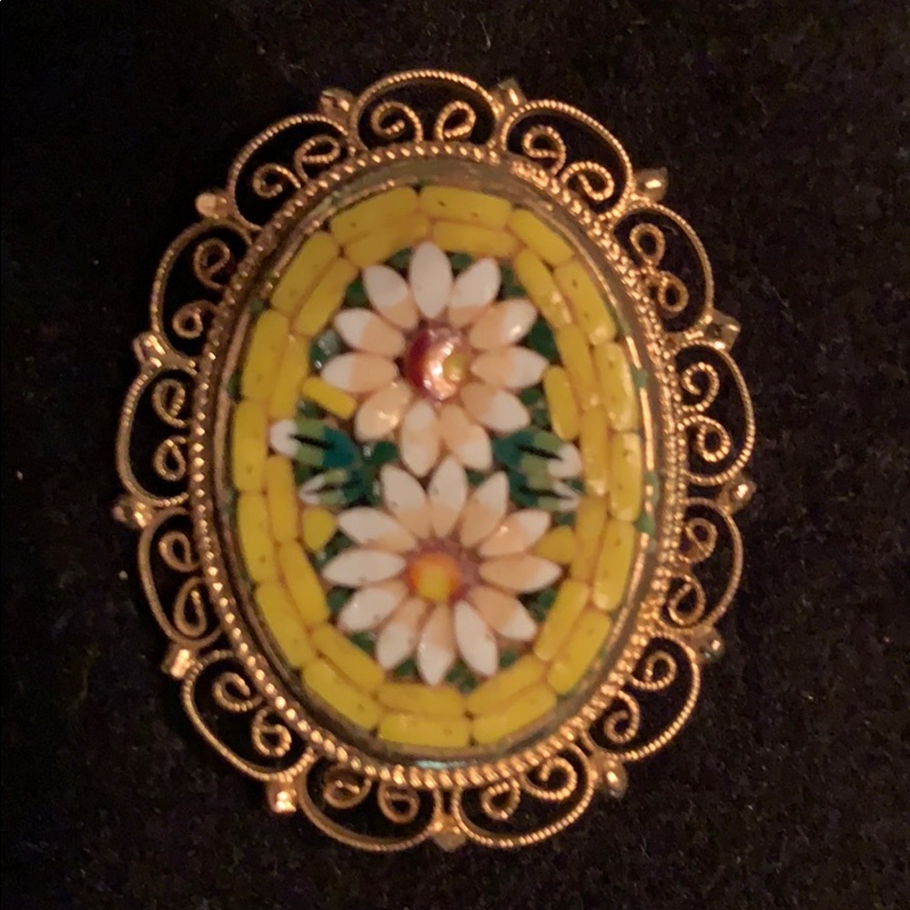 Vintage mosaic brooch